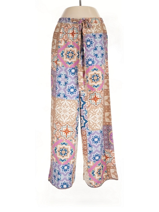 Tolani Pants - Tolani Patchwork Mosaic Print Wide Leg Pants | Size L